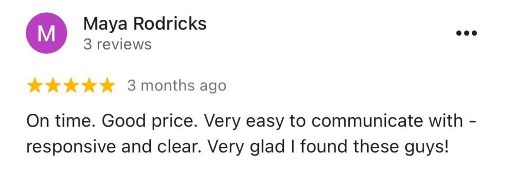 Customer review for Man and Van Southampton – great service, good price, responsive team