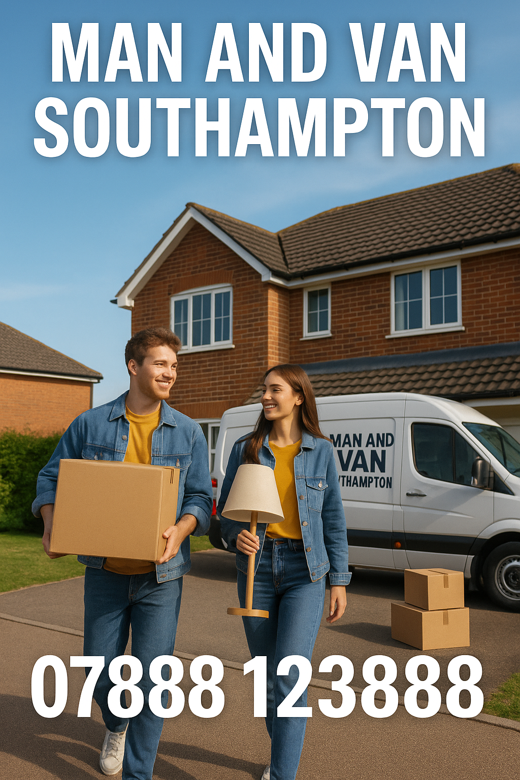Man and Van Southampton student moving service with movers helping a student load boxes for a university move