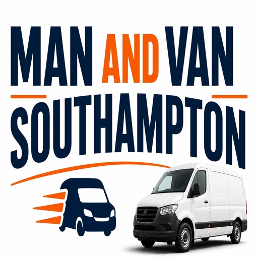 Man and Van Southampton featured image with branded removals van and bold Southampton moving company logo