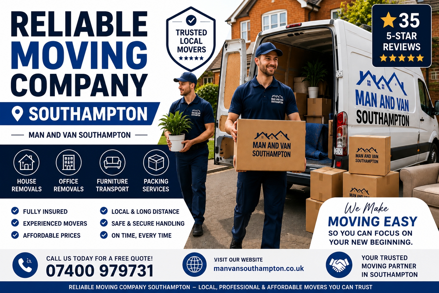 Reliable Moving Company Southampton | Man and Van Southampton Reliable moving company Southampton by Man and Van Southampton