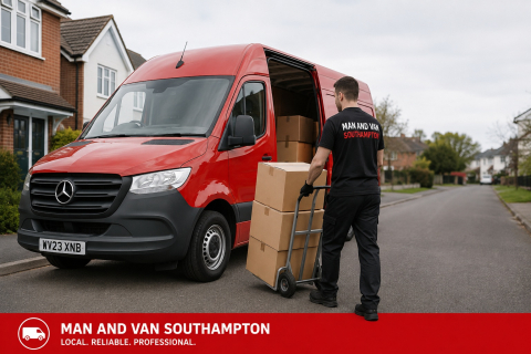 Red removal van for Man and Van Southampton