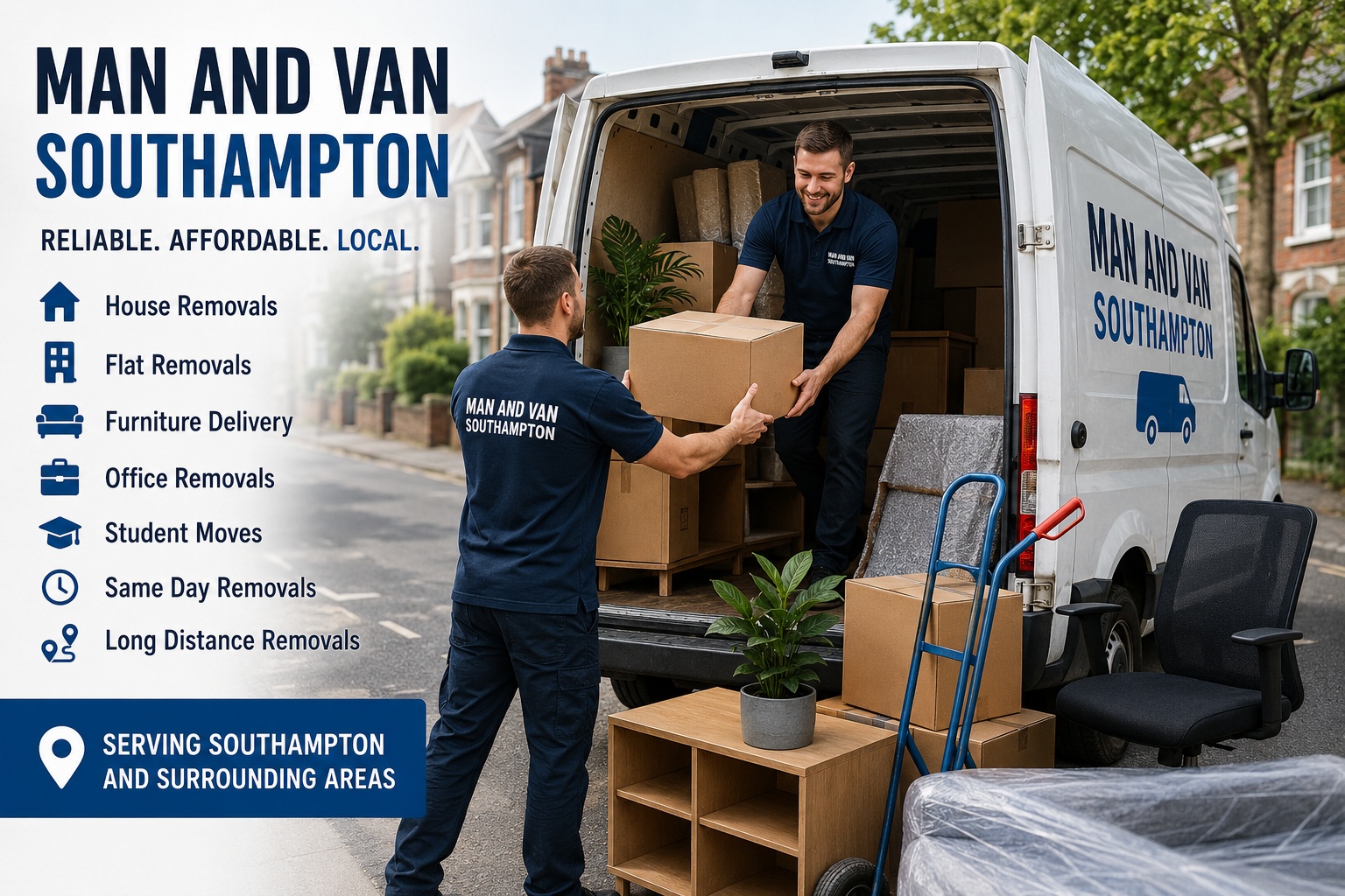 Man and Van Southampton moving services with van and movers